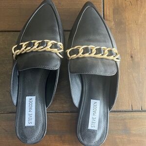 Steve Madden Black Faine Mules